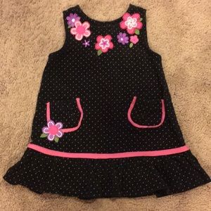 Size 18 Months black & pink polka dot DRESS